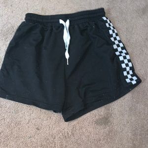 black shorts